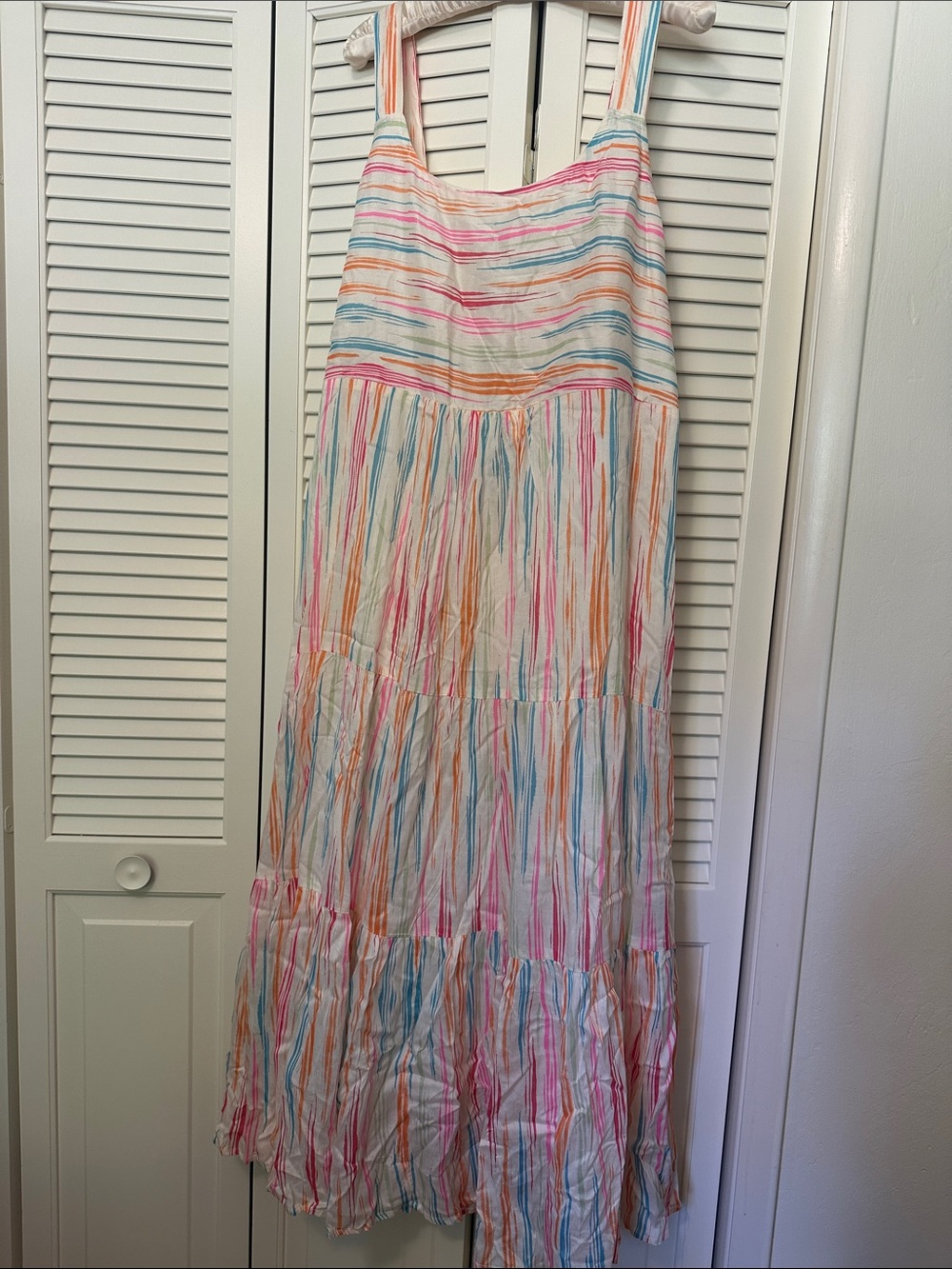 Striped Multicolor Tiered Maxi Dress - Women